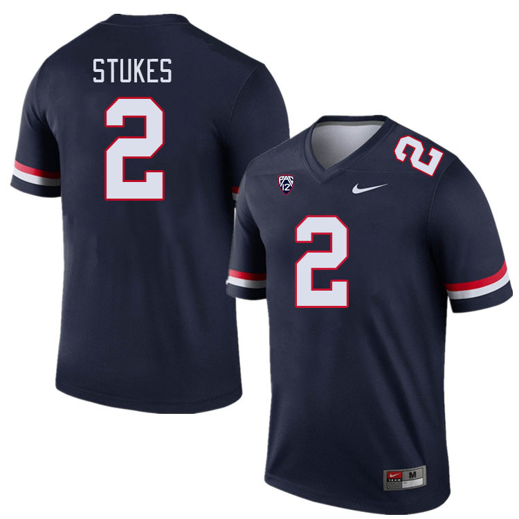 Men #2 Treydan Stukes Arizona Wildcats College Football Jerseys Stitched Sale-Navy - Click Image to Close